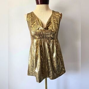 Tally Weijl Gold Sleeveless Women's Top. Size Medium